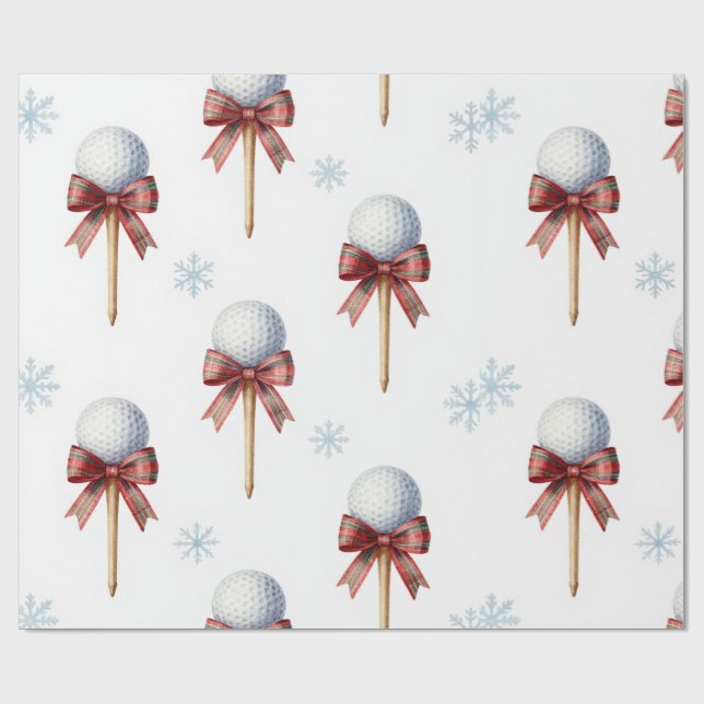 Papier Cadeau Thème Golf Noël  (Plat)