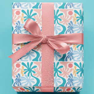 Papier Cadeau Thème Palmiers Tropicaux Fête d'Été