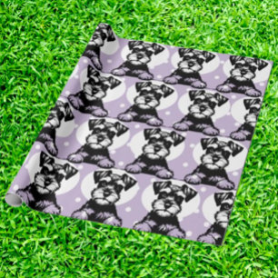 Papier Cadeau Thème Personnalisé Terrier Violet Curieux