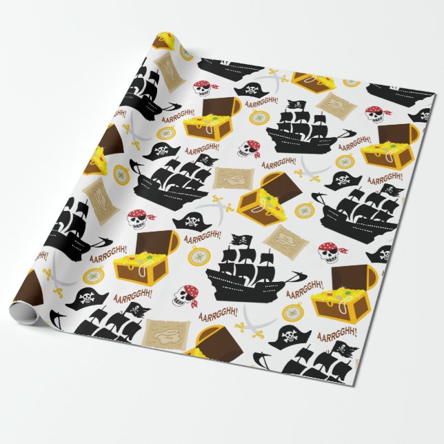 Papier Cadeau Thème Pirate (Déroulé)