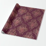 Papier Cadeau Thème vin rouge et or bordeaux vintage Paris<br><div class="desc">Papier d'emballage thème vin rouge bordeaux vintage Paris</div>