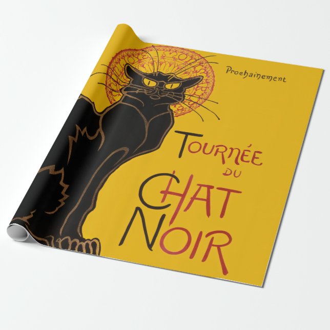 Papier Cadeau Theophile Steinlen - Le Chat Noir Vintage (Déroulé)