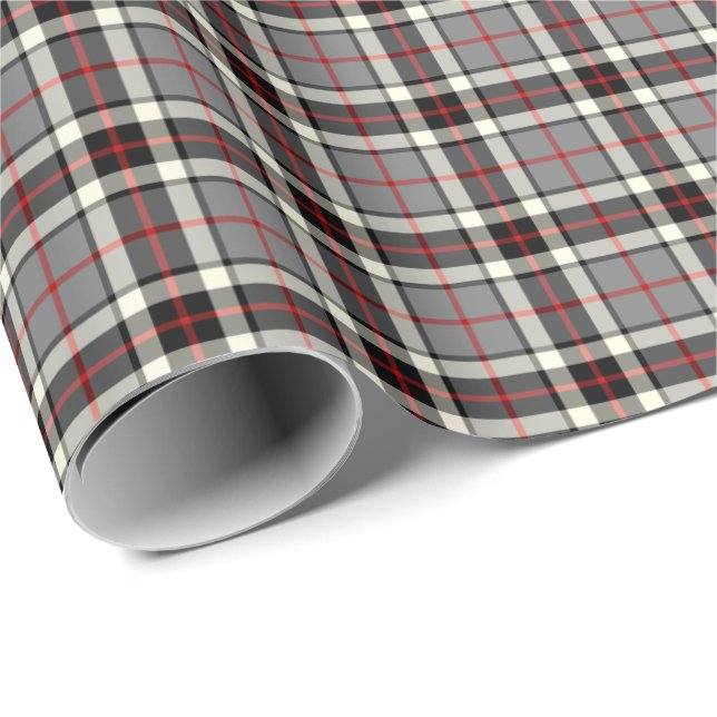 Papier Cadeau Thompson Clan Grey Robe Formelle Tartan (Coin rond)