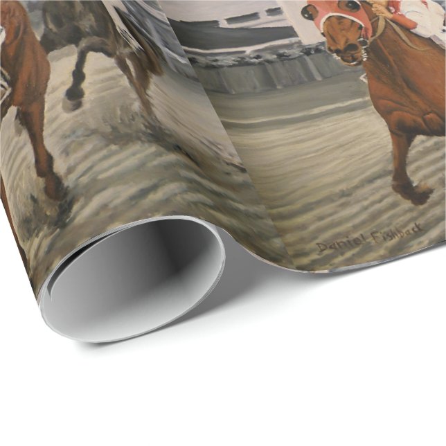 Papier Cadeau Thoroughbred Race Horse gagne Classic (Coin rond)
