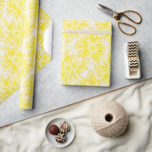 Papier Cadeau Tie Dye jaune (Artisanat)