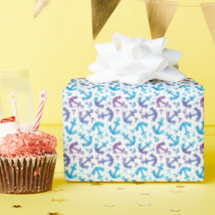 Papier Cadeau Tie Dye Motif Ancre