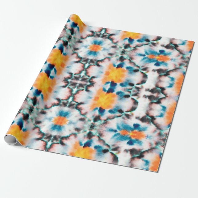 Papier Cadeau Tie Dye Seamless Pattern. Ethnic Abstract. Psyched (Déroulé)