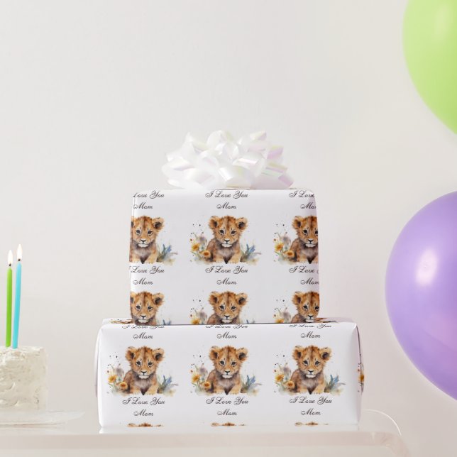 Papier Cadeau Tiger Baby Je t'aime Maman (Cadeaux de fête)