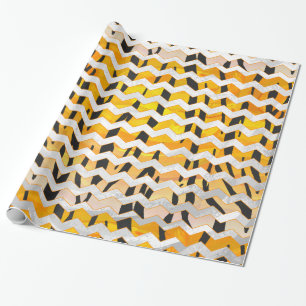 Papier Cadeau Tigre Chevron noir et orange