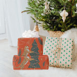 Papier Cadeau Tigre De Noël Vintage Avec Arbre De Noël<br><div class="desc">Tigre De Noël Vintage Avec Arbre De Noël</div>