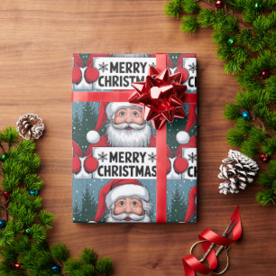 Papier Cadeau Tigre De Noël Vintage Avec Arbre De Noël