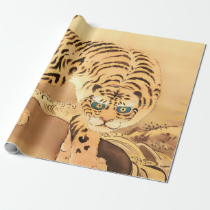 Papier Cadeau Tigre Minhwa vintage par un flux