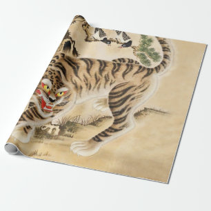Papier Cadeau Tigre Minhwa vintage Sous Pin Tree