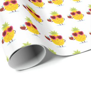 Papier cadeau Tiki Luau Ananas Tropical