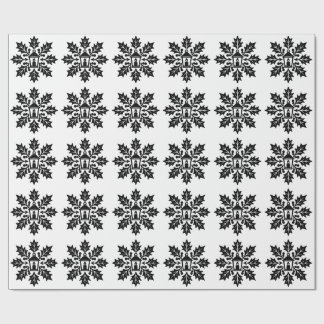 Papier Cadeau Timbre de lanterne et de flocon de neige creux