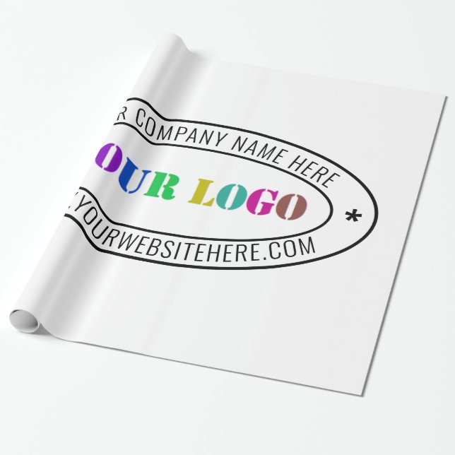 Papier Cadeau Timbre d'entreprise du logo d'entreprise personnal (Déroulé)
