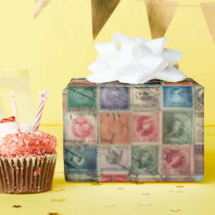 Papier Cadeau Timbres de fantaisie factice Collage 7