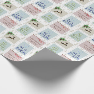 Papier Cadeau Timbres de Postage Personnalisé Arbre de Noël Be