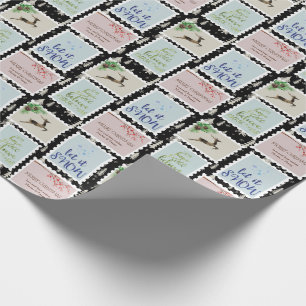 Papier Cadeau Timbres personnalisés Sapin de Noël