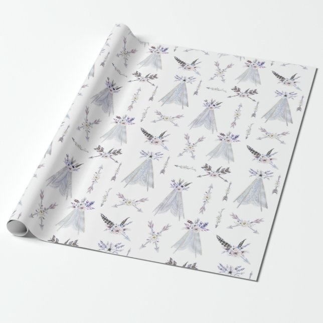 Papier cadeau tipi bohème tribal (Déroulé)