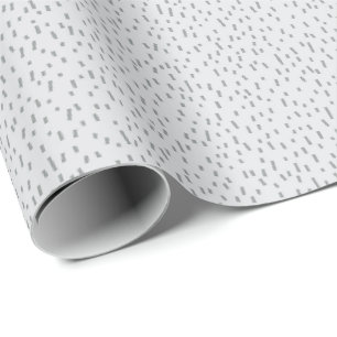 Papier Cadeau Tirets gris épars minimalistes