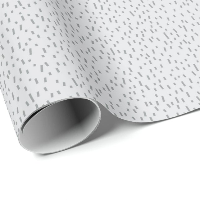 Papier Cadeau Tirets gris épars minimalistes (Coin rond)