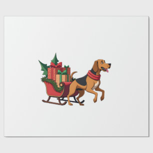 Papier Cadeau Tireur de traîneau Bloodhound