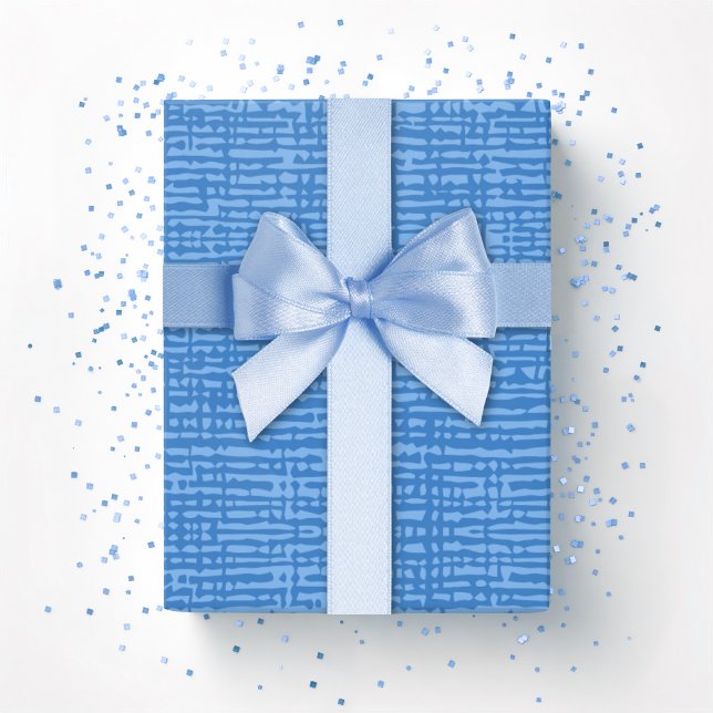 Papier Cadeau Tissage de Kano en bleu (Créateur téléchargé)