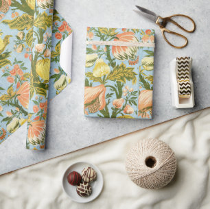 Papier Cadeau Tissu damassé classique baroque floral fruit