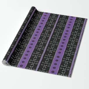 Papier Cadeau Tissu De Boue Moderne Noir Et Violet