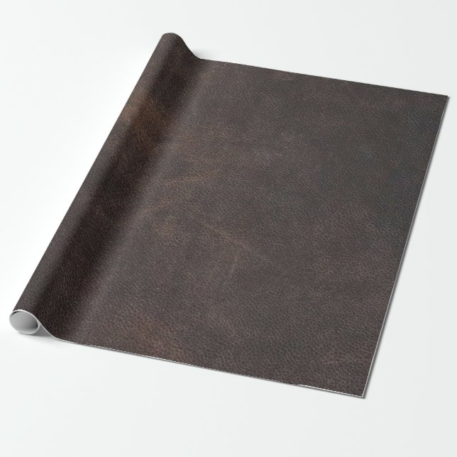 Papier Cadeau Tissu en cuir marron scrapbooking (Déroulé)