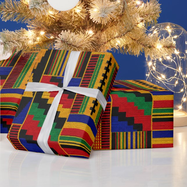 Papier Cadeau Tissu Kente de style africain (Vacances)