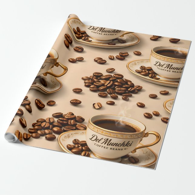Papier Cadeau Title gourmet roasted coffee bean and espresso ele (Déroulé)