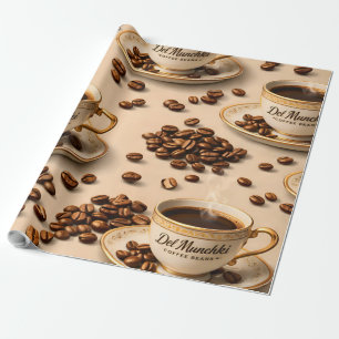Papier Cadeau Titre gourmet haricot de café rôti et espresso ele