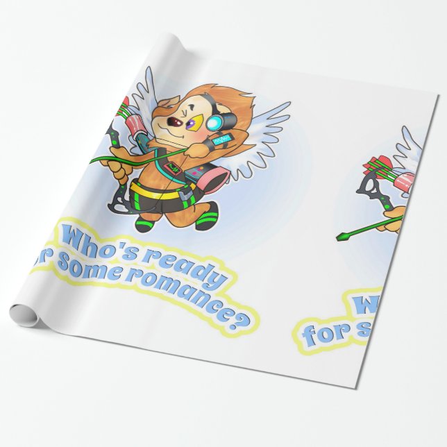 Papier Cadeau TLM : Willie the Wolf Cupid Wrapping Paper (Déroulé)