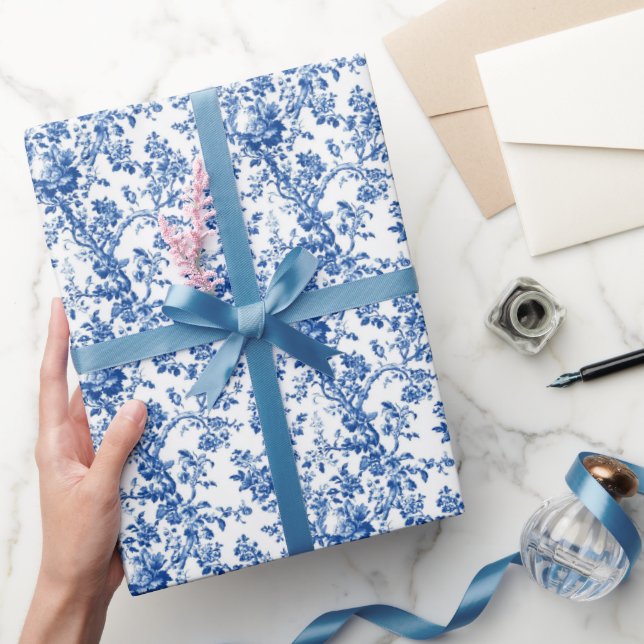 Papier Cadeau Toile Bleu Classique (Cadeaux)