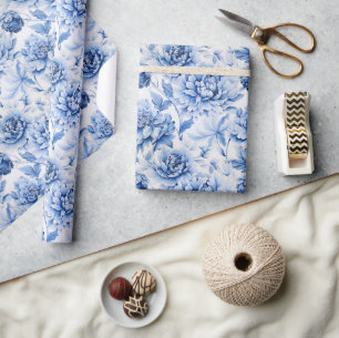 Papier Cadeau Toile bleue de Jouy