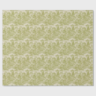 Papier Cadeau Toile de bois Forêt Animaux Botanique Vintage 