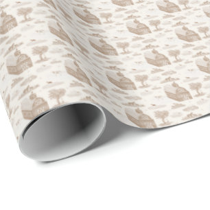 Papier Cadeau Toile de ferme (Kaki)