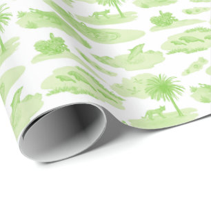 Papier cadeau Toile de Floride (vert citron)