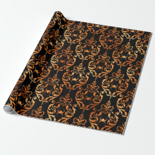 Papier Cadeau Toile de fond damassée araignée Halloween noir et