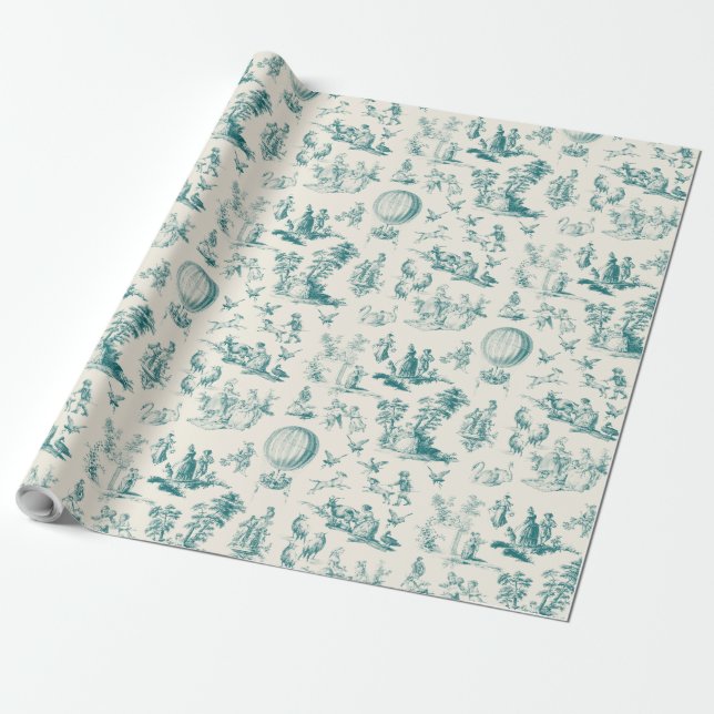 Papier Cadeau Toile du jouy wrapping paper (Déroulé)