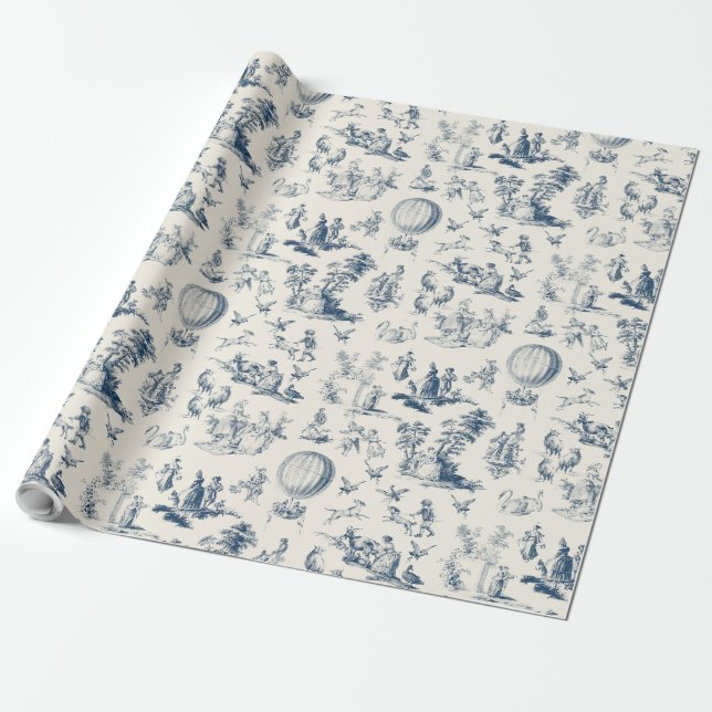 Papier Cadeau Toile du Jouy wrapping paper (Déroulé)