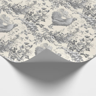 Papier Cadeau Toile Vintage classique grise grise grise florale