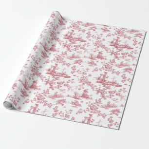 Papier Cadeau Toile vintage Florale de Jouy-Pink