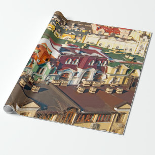 Papier Cadeau Toits colorés en hiver à Kiev, Ukrainevariegate