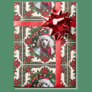 Papier Cadeau Ton chien de Noël Photo Red Green