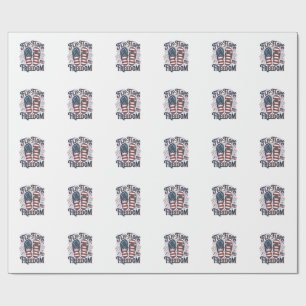 Papier Cadeau Tongs Liberté Design de T-shirt d'été patriotique_