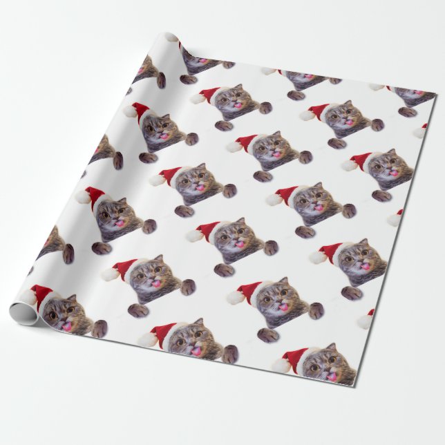 Papier Cadeau Tongue de Cat Christmas (Déroulé)