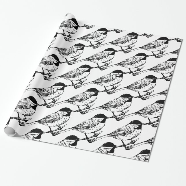 Papier Cadeau Tonnerre de chickadee à calotte noire (Déroulé)